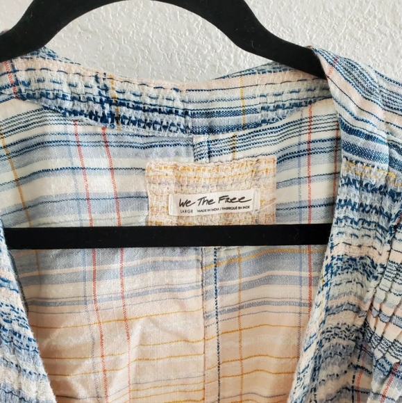 Free People We The Free Maldives Wrap Blouse Top Striped Endless Summer Large - Picture 7 of 12